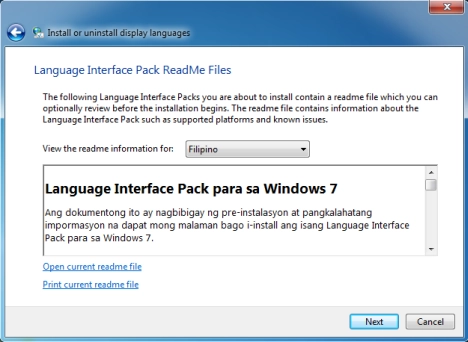 Display Language