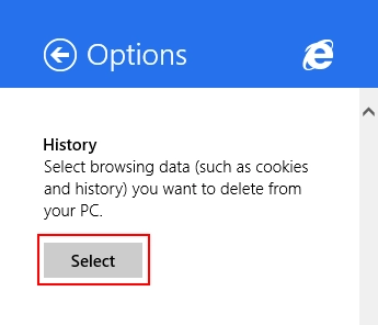 Internet Explorer, Windows 8.1, app, delete, browsing history, data