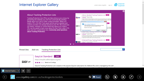 Internet Explorer, Windows 8.1, privacy, settings