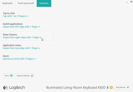Logitech, K830, Illuminated, Living-Room, Keyboard