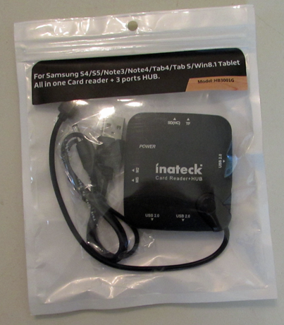 Inateck 3, Ports, USB 2.0, OTG, HUB, Card Reader, Tablets, Phones