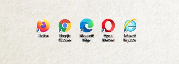 The browsers used: Firefox, Chrome, Edge, Opera, Internet Explorer