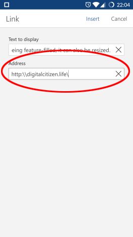 Android, Microsoft Word, documents, insert, text boxes, links, comments