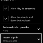 Xbox One, Instant sign-in, automatic, log in