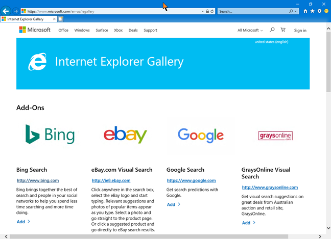 Add-ons for Internet Explorer