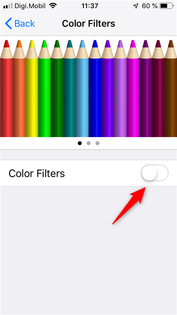 Disabling the Color Filters in iOS
