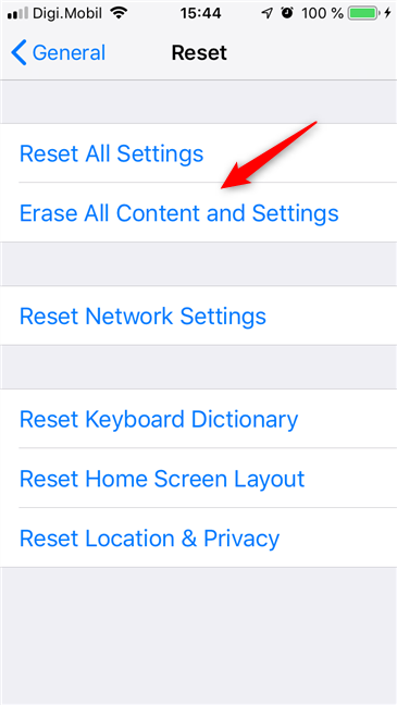 Erase All Content and Settings of an iPhone
