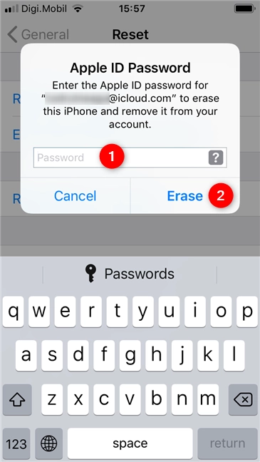 The Apple ID password is required by iOS