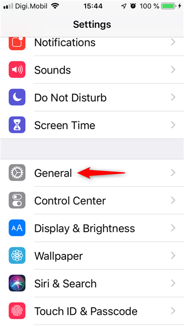 General settings for the iPhone