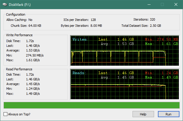 Kingston KC2500 1 TB M.2 NVMe PCIe SSD: DiskMark benchmark results