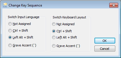 Change Key Sequence for input language and keyboard layout in Windows 7