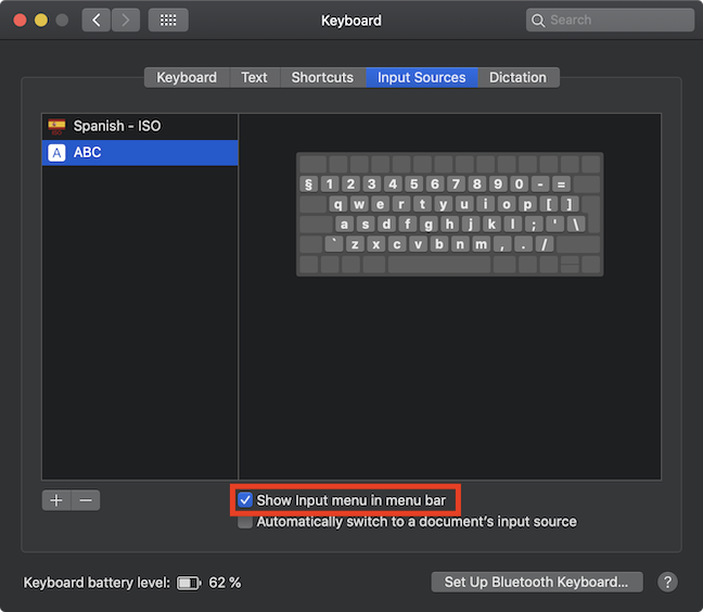 Menu_Keyboard. Input menu. Switch languages Mac. Show inputs