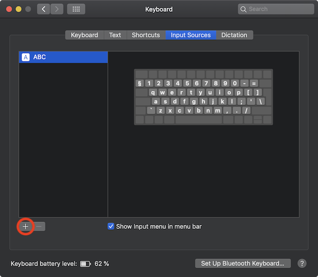 Adding a new input source for the keyboard in Mac OS