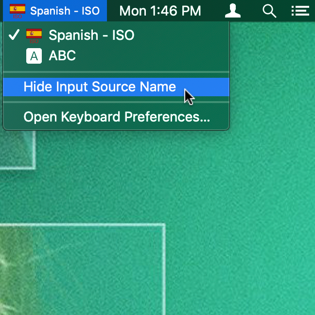 Declutter your menu bar by hiding input source name