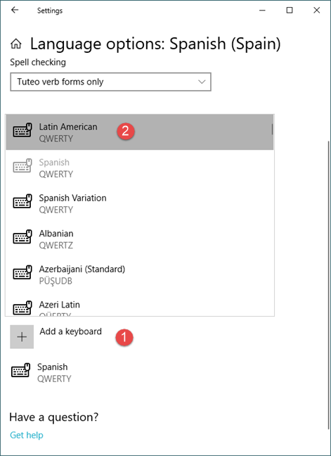 add keyboard input language windows 10
