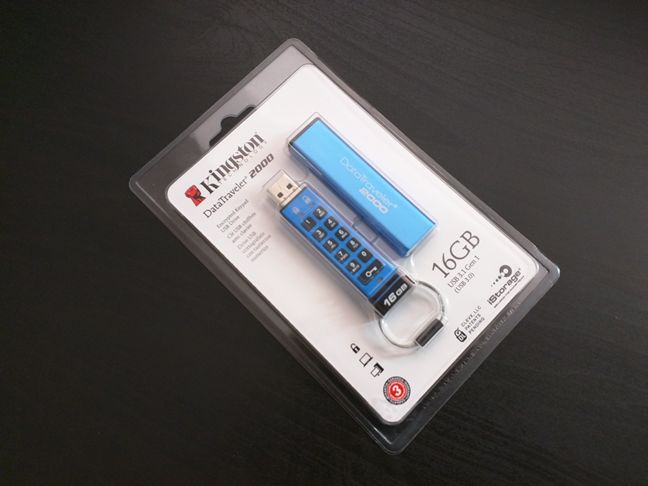 Kingston DataTraveler 2000, USB, memory stick, encrypted, PIN, protection