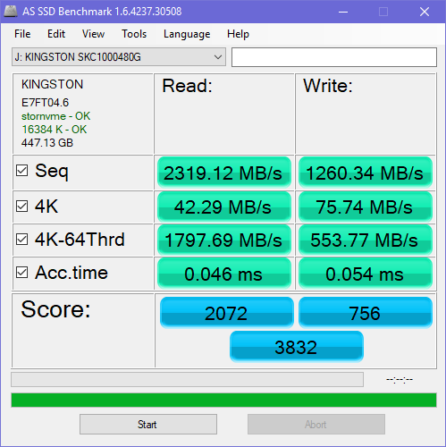 Kingston KC1000, NVMe, SSD