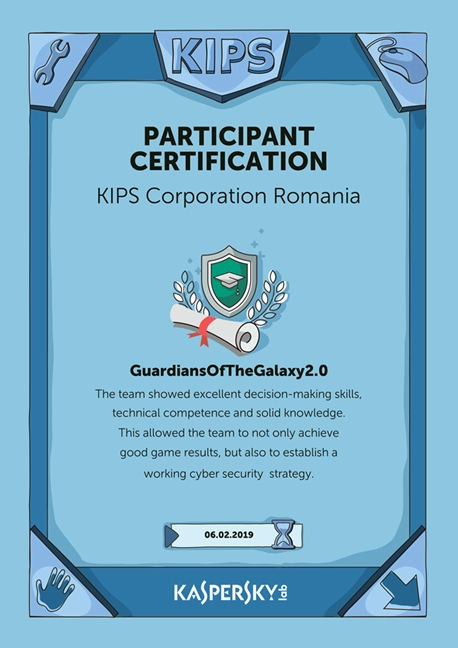 Participant certification for Kaspersky Interactive Protection Simulation