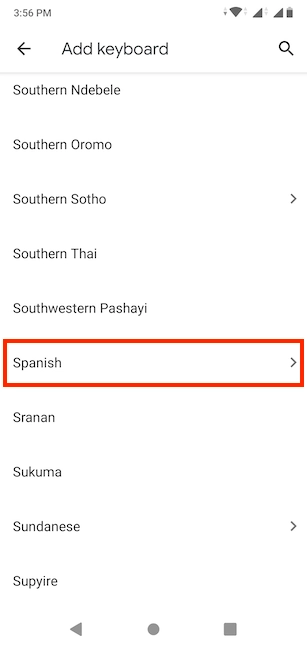 Select the language you want to use for your keyboard