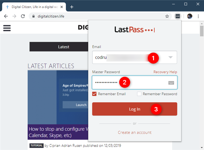 Authenticating with LastPass
