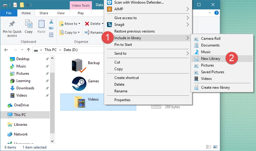 Windows, libraries