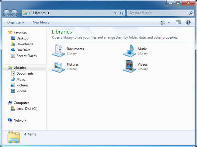 Windows, libraries