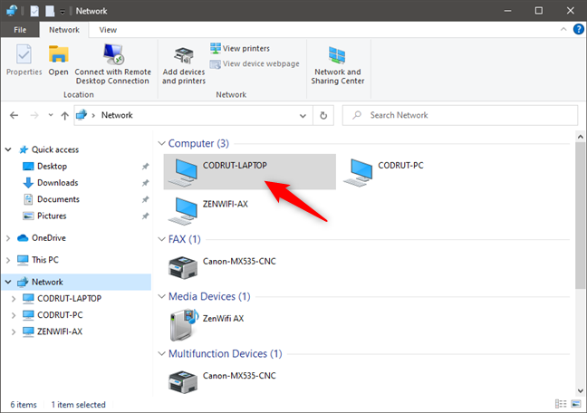 create link to network folder windows