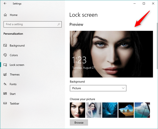 The Preview of the Windows 10 Lock Screen