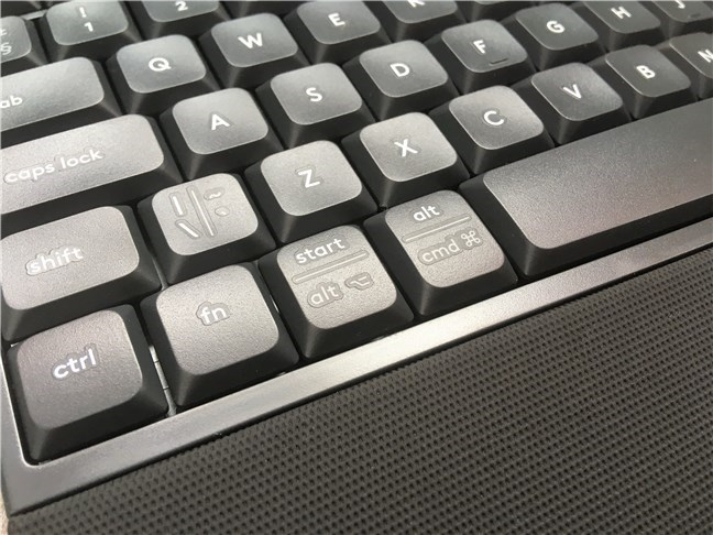 View of keys on the Logitech K850 Performance keyboard