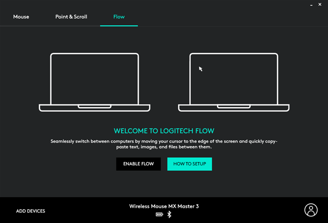 The Logitech Flow software