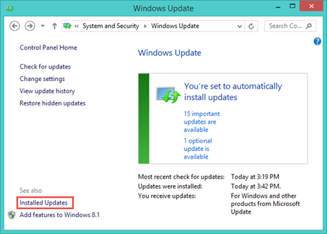 Windows Update, review, updates, hidden, restore