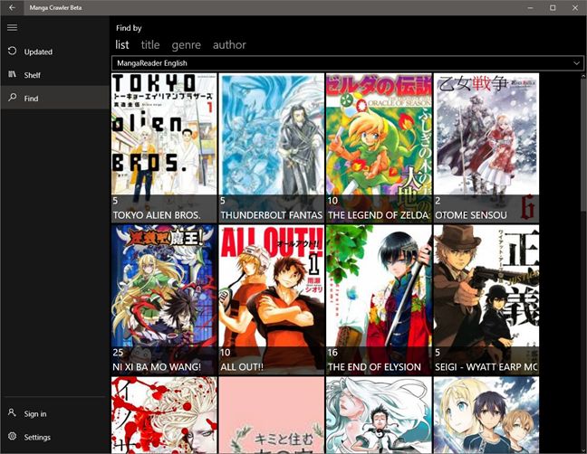 Windows 10, manga, reading, apps, free, comics