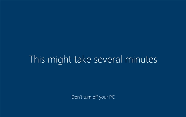 Waiting for Windows 10 to set up things