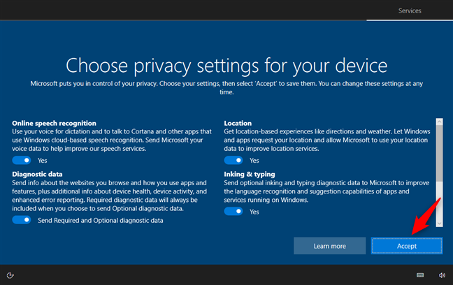 Choose privacy settings for your device