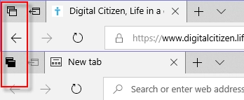 Windows 10, Microsoft Edge, set aside, tabs