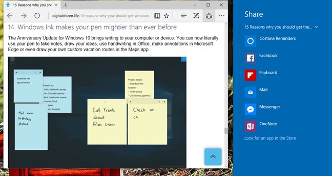 Microsoft Edge, Windows 10