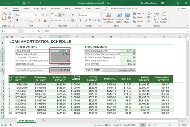 Spreadsheet with numbers only selected in Microsoft Excel