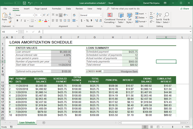 Microsoft Excel spreadsheet where we want to keep only the formulas