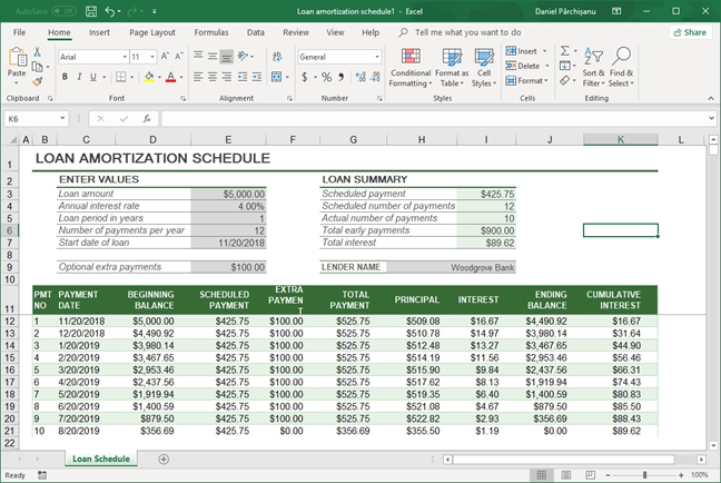 Microsoft Excel spreadsheet where we want to keep only the formulas