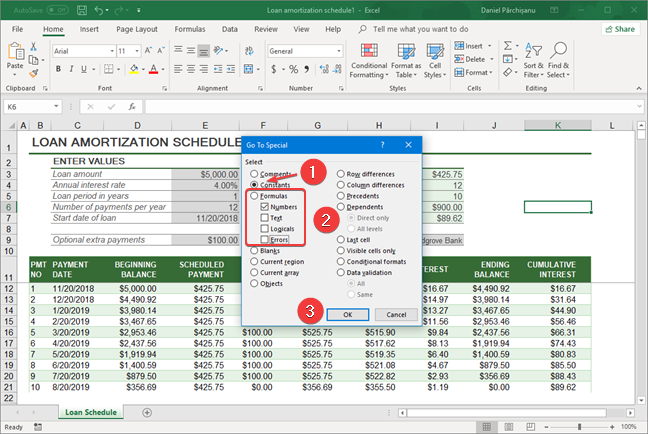 Select Numbers only in Microsoft Excel