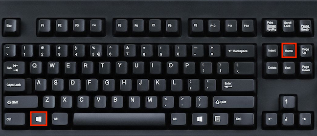 Press the Windows and Home keys simultaneously to minimize other windows