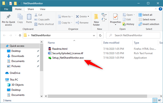 Running the installation file of NetShareMonitor