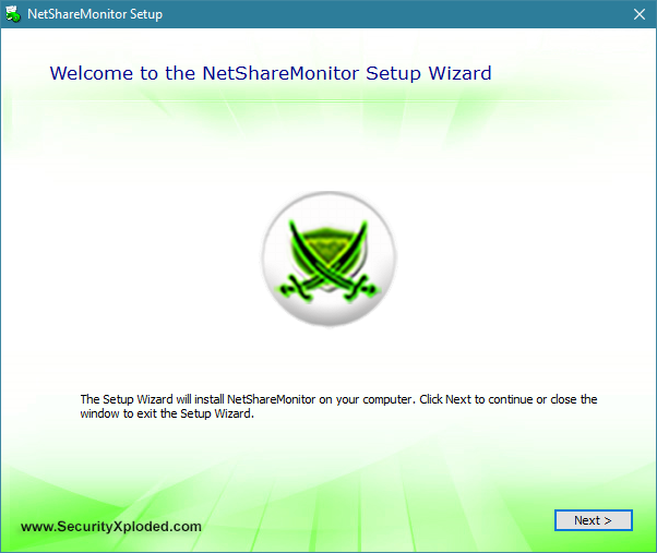 The installation wizard of NetShareMonitor