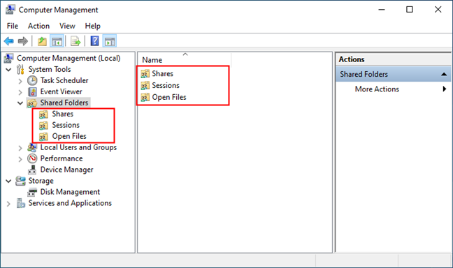 Shares, Sessions, and Open Files