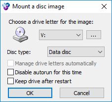 Windows, free, mount, disc, images, programs, ISO, IMG, BIN, files