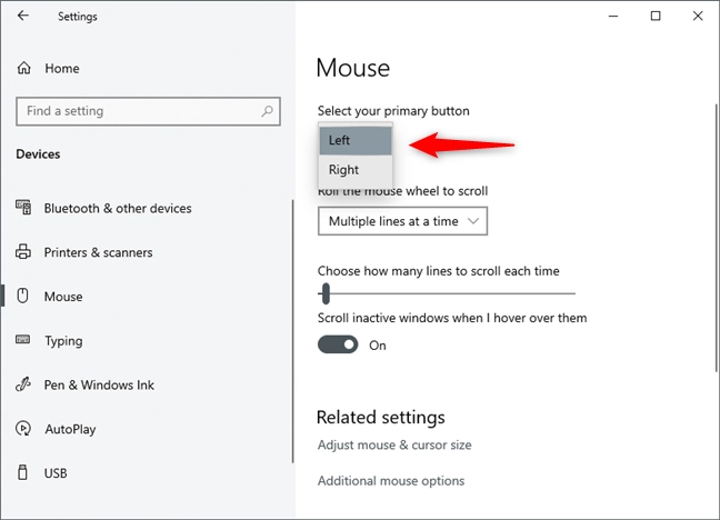Reassigning mouse buttons