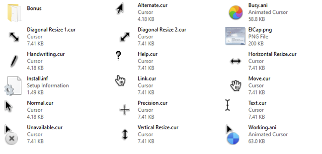 El Capitan Cursors Windows için