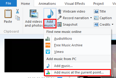 Windows, Movie Maker, add, music, videos