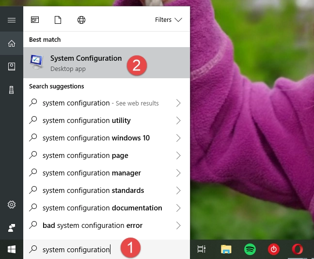 System Configuration, msconfig