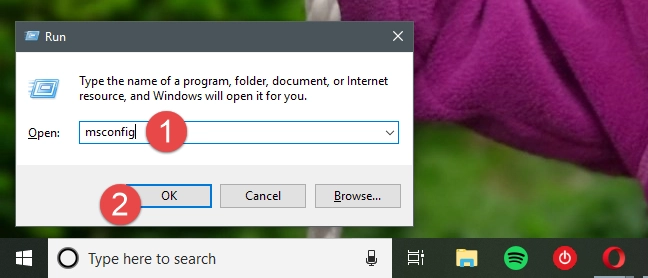 System Configuration, msconfig